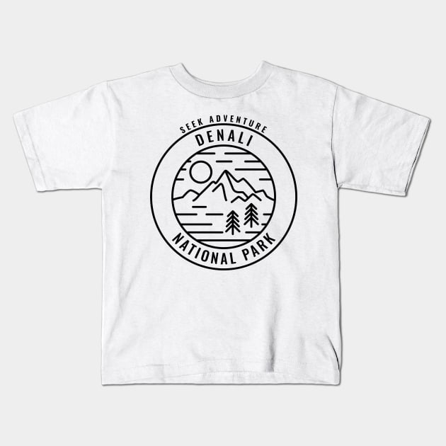 Denali National Park Retro Kids T-Shirt by roamfree